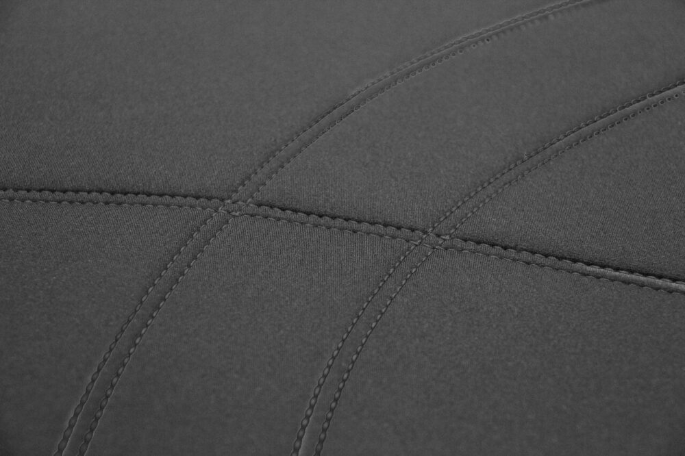 HQC-BLACK-BLACK-NEOPRENE-WETSUIT-b Neoprene Black/Red Second Row Seat Covers (Ready Made)