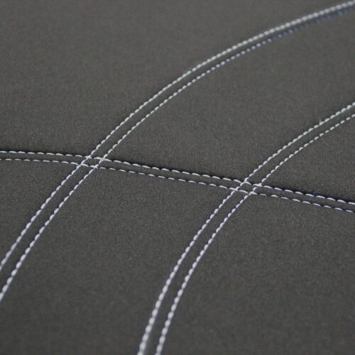 HQC-BLACK-WHITE-NEOPRENE-WETSUIT-a Neoprene Black/Silver Second Row Seat Covers (Ready Made)