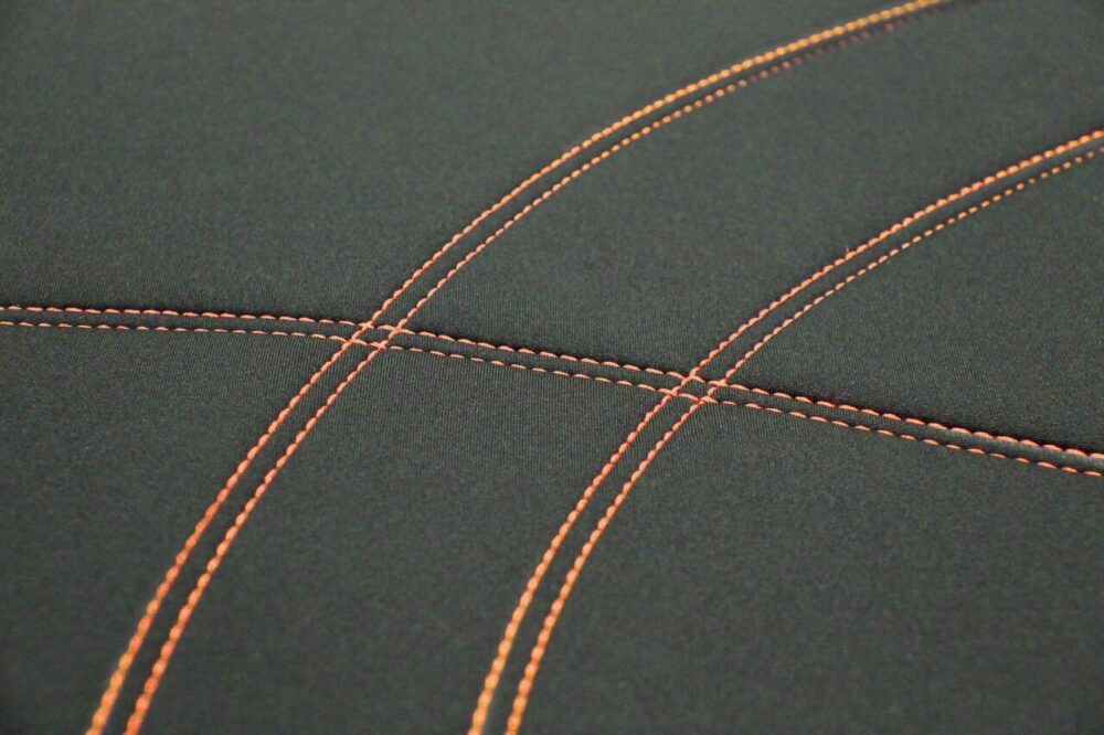 Neoprene Black/Orange Second Row Seat Covers (Ready Made)