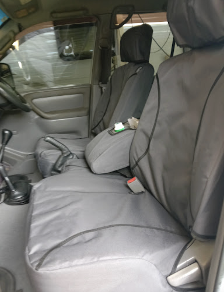 Poly Canvas seat covers fitted to a Toyota Landcruiser SUV