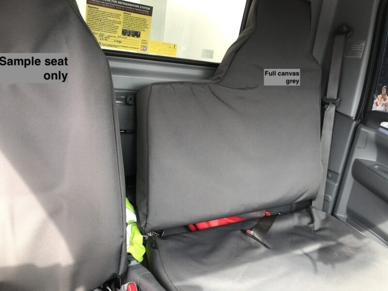 Mitsubishi Fuso Canter Poly Canvas seat covers Poly Canvas seat covers fitted to a Mitsubishi Fuso Canter