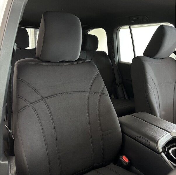 Neoprene seat covers fitted to a Toyota Landcruiser SUV