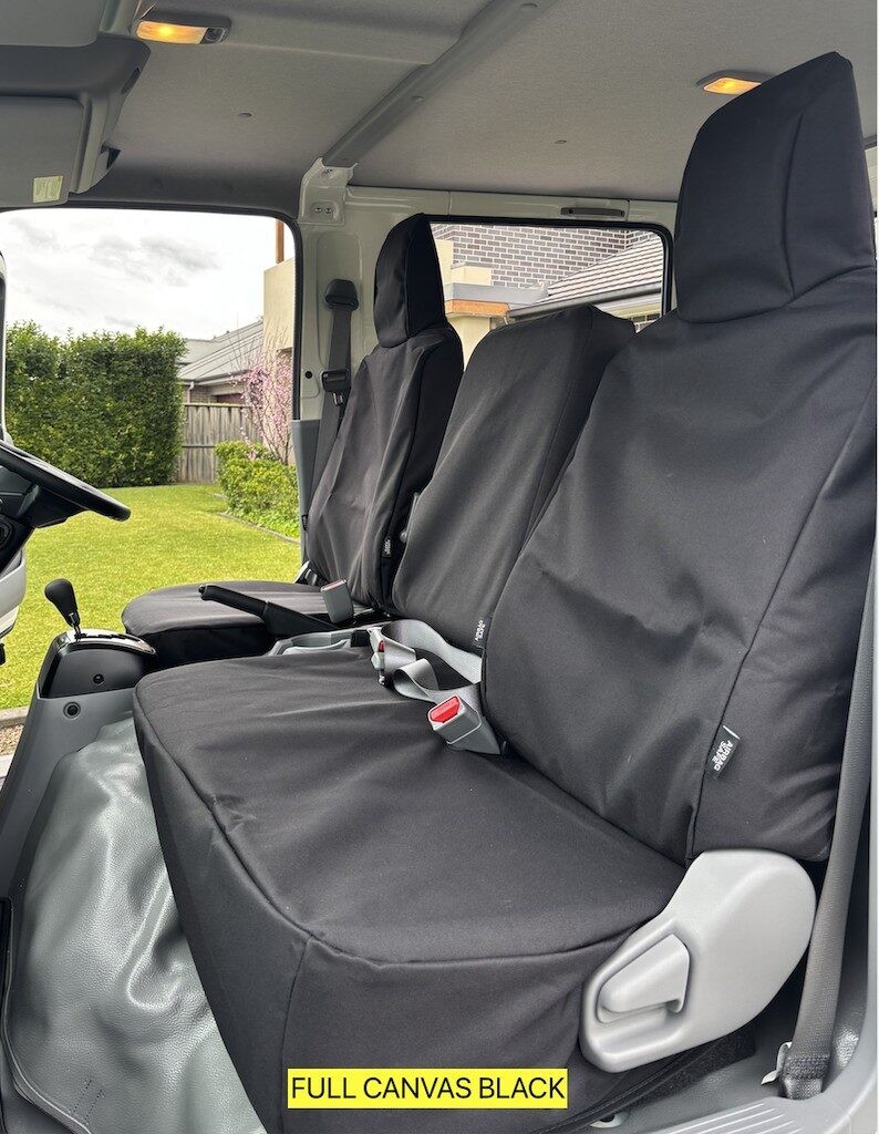 Hino 300 Poly Canvas seat covers Poly Canvas seat covers fitted to a Hino 300