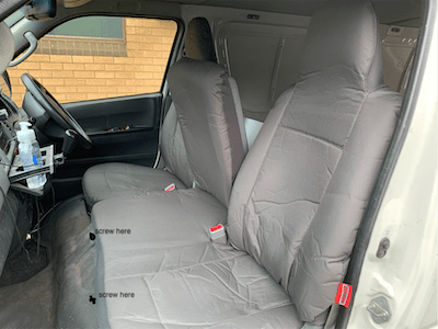 Isuzu N Series Poly Canvas seat covers Poly Canvas seat covers fitted to a Isuzu N Series