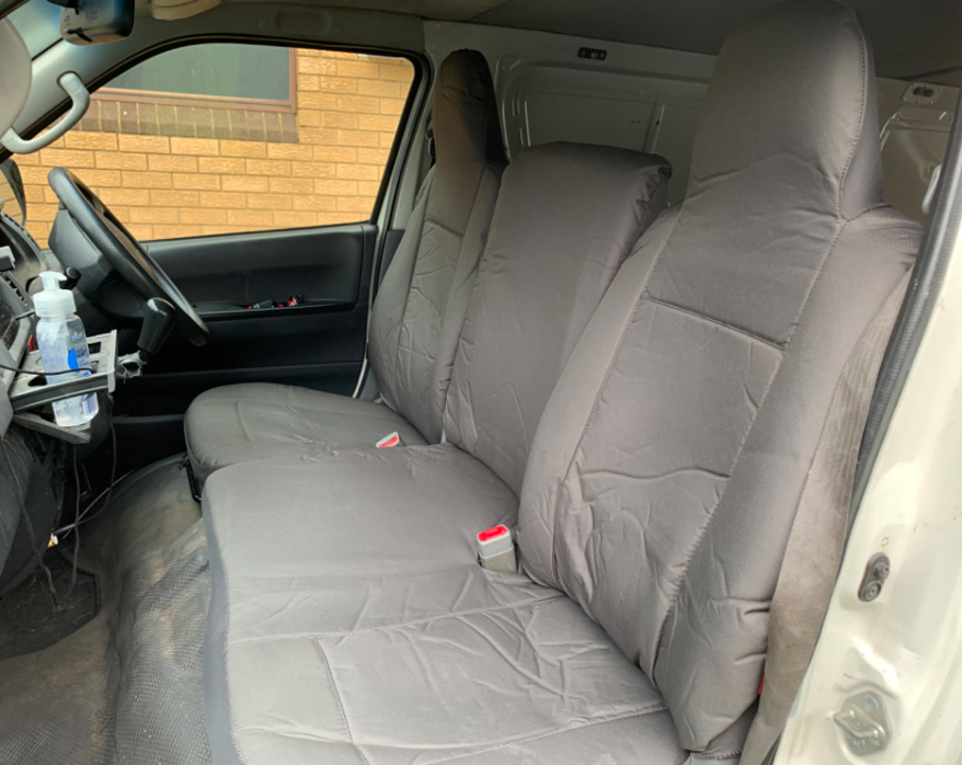 Mitsubishi Fuso Canter Poly Canvas seat covers Poly Canvas seat covers fitted to a Mitsubishi Fuso Canter