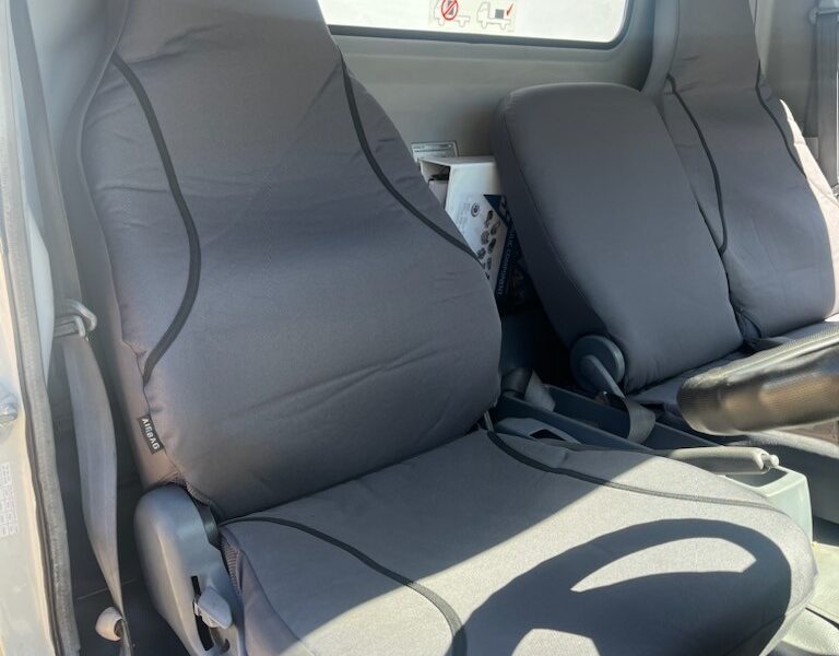 Poly Canvas seat covers fitted to a Mitsubishi Fuso Canter