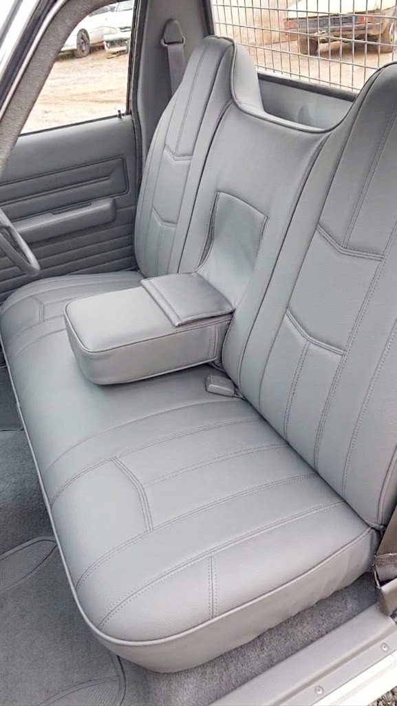 Seat covers fitted to a Holden Kingswood