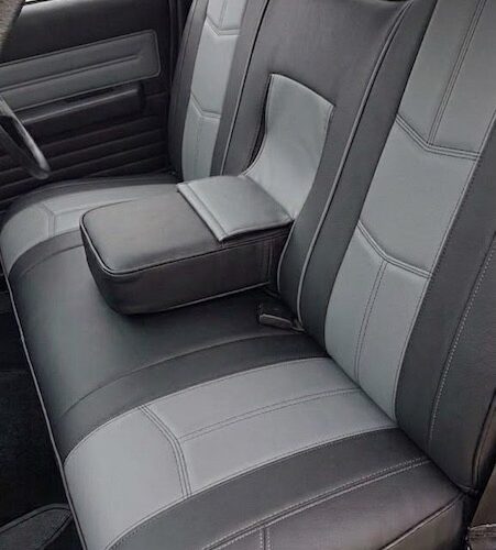 Seat covers fitted to a Holden Kingswood