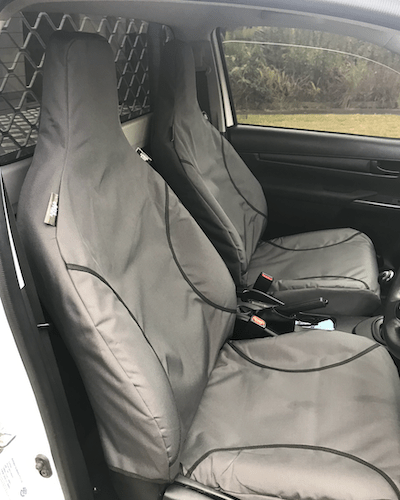 Poly Canvas seat covers fitted to a Toyota Hilux