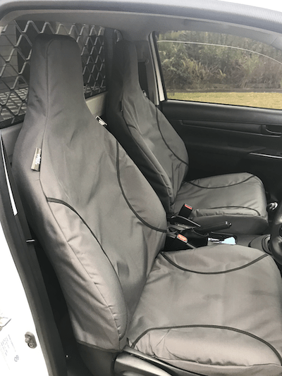 Poly Canvas seat covers fitted to a Toyota Hilux