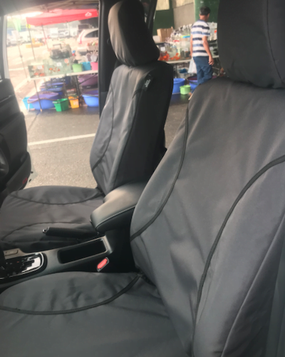 Toyota Landcruiser Prado Poly Canvas seat covers Poly Canvas seat covers fitted to a Toyota Landcruiser Prado