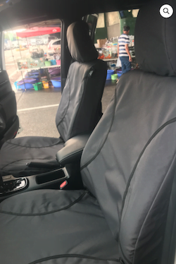 Poly Canvas seat covers fitted to a Mitsubishi Triton