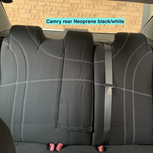 Neoprene seat covers fitted to a Toyota Camry