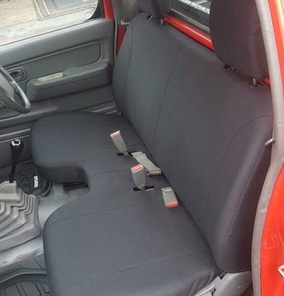 Poly Canvas seat covers fitted to a Nissan Navara