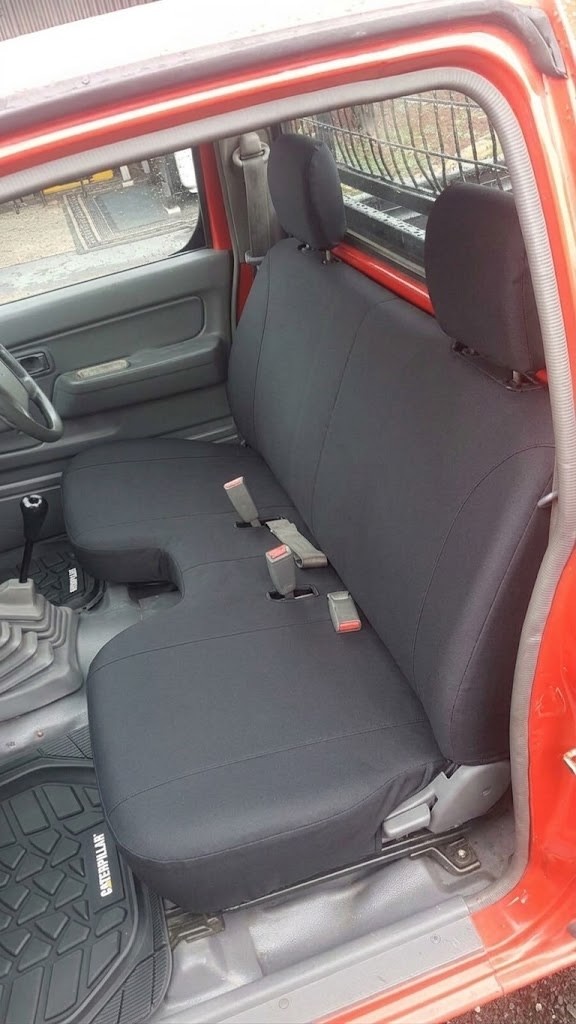 Poly Canvas seat covers fitted to a Nissan Navara