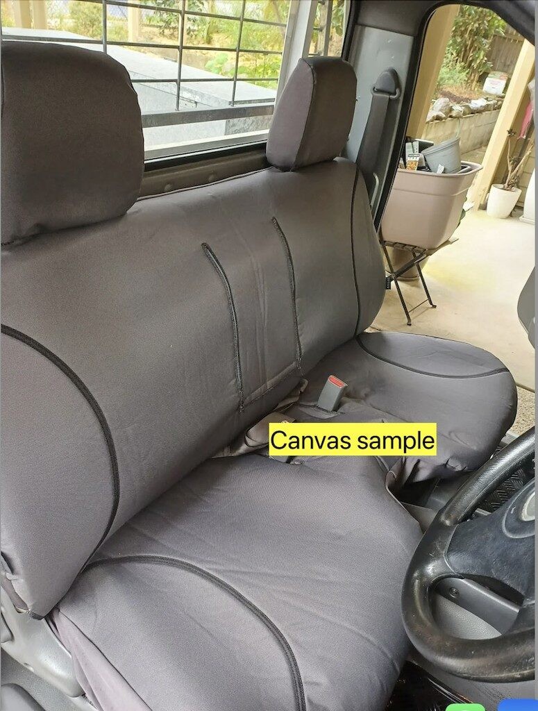 Poly Canvas seat covers fitted to a Mazda B2600