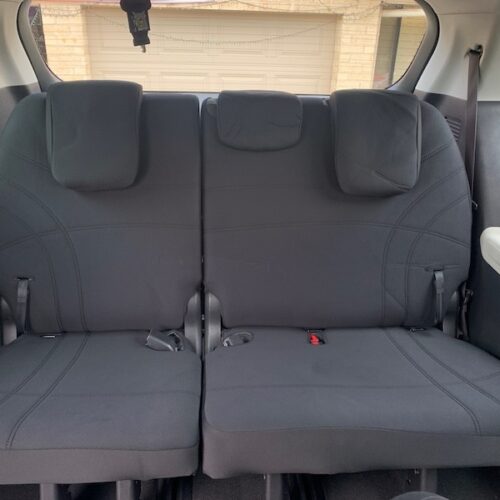 Kia Carnival Neoprene seat covers Neoprene seat covers fitted to a Kia Carnival