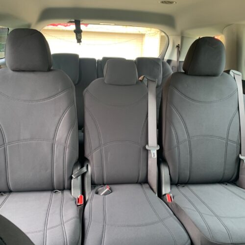 Kia Carnival Neoprene seat covers Neoprene seat covers fitted to a Kia Carnival