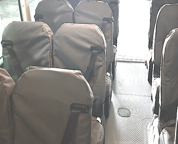 Poly Canvas seat covers fitted to a Toyota Coaster