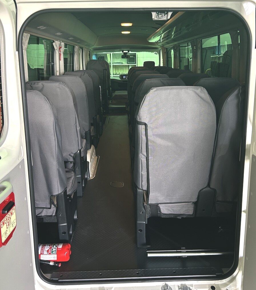 Poly Canvas seat covers fitted to a Toyota Coaster