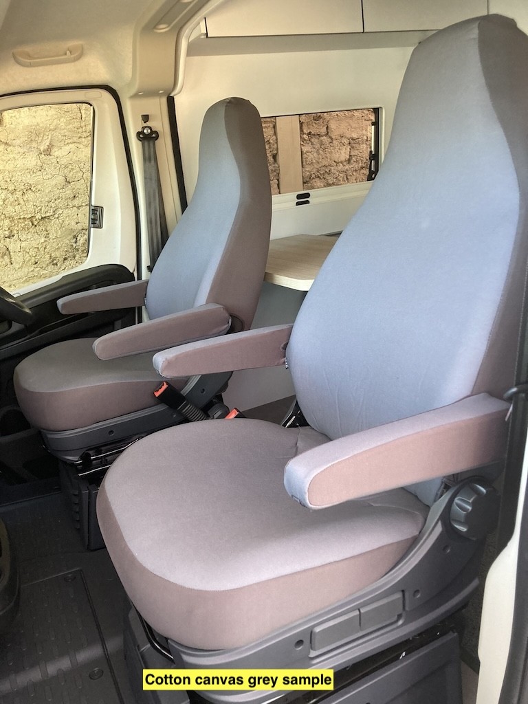 Poly Canvas seat covers fitted to a Fiat Ducato