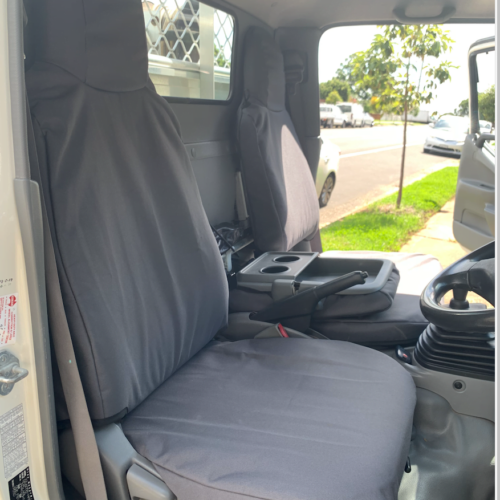 Mitsubishi Fuso Canter Poly Canvas seat covers Poly Canvas seat covers fitted to a Mitsubishi Fuso Canter