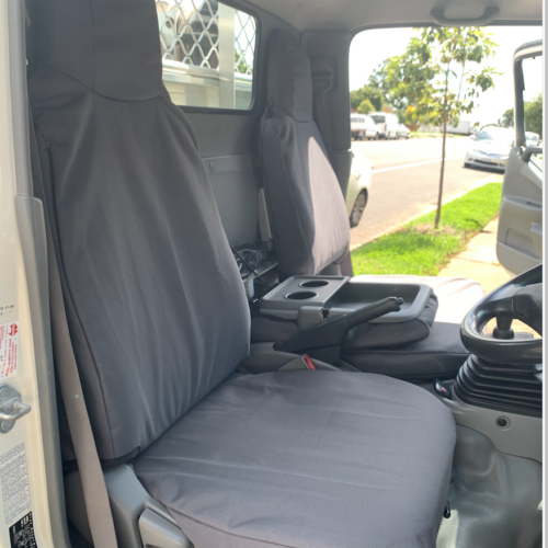 Mitsubishi Fuso Canter Poly Canvas seat covers Poly Canvas seat covers fitted to a Mitsubishi Fuso Canter