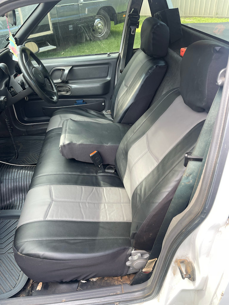 Leather Look seat covers fitted to a Ford Falcon