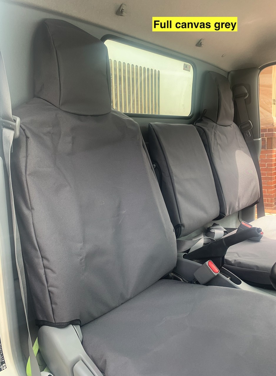 Mitsubishi Fuso Canter Poly Canvas seat covers Poly Canvas seat covers fitted to a Mitsubishi Fuso Canter