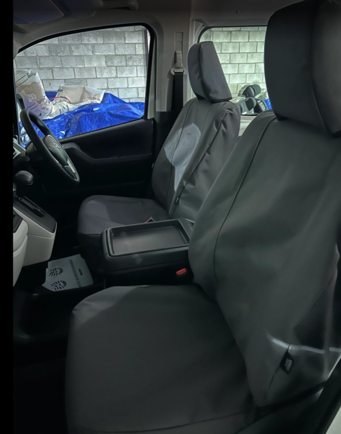 Toyota Hiace Poly Canvas seat covers Poly Canvas seat covers fitted to a Toyota Hiace