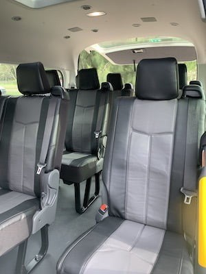 Toyota Hiace seat covers Seat covers fitted to a Toyota Hiace