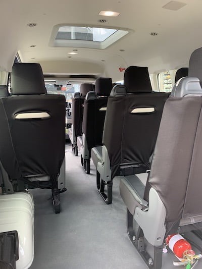 Toyota Hiace seat covers Seat covers fitted to a Toyota Hiace