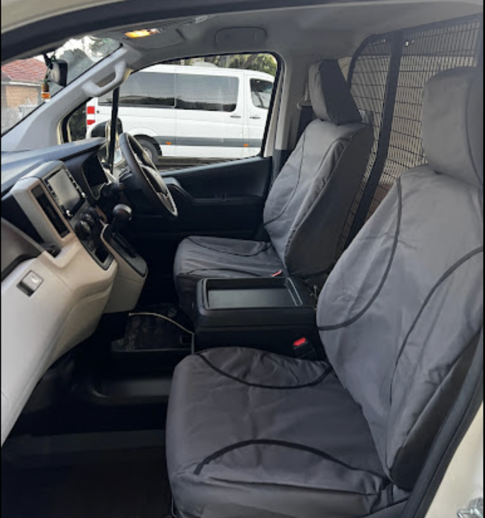 Toyota Hiace Poly Canvas seat covers Poly Canvas seat covers fitted to a Toyota Hiace