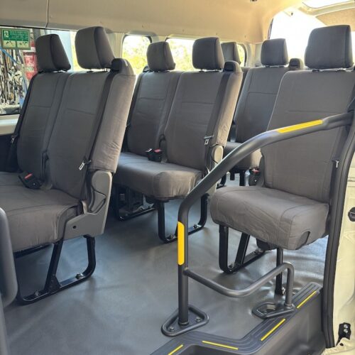 Toyota Hiace seat covers Seat covers fitted to a Toyota Hiace