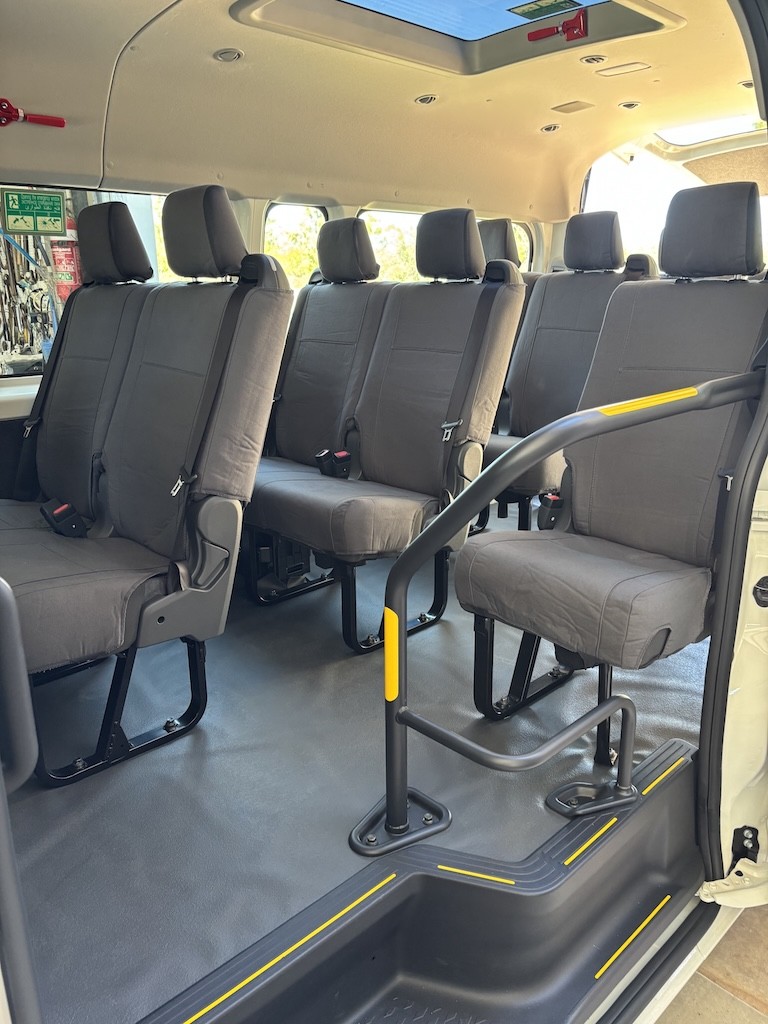 Toyota Hiace seat covers Seat covers fitted to a Toyota Hiace