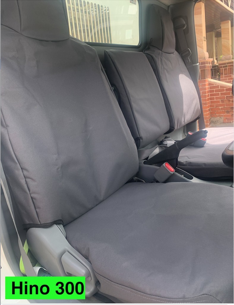 Poly Canvas seat covers fitted to a Hino 300