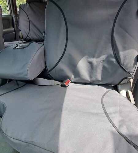Seat covers fitted to a Toyota Landcruiser SUV