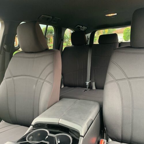 Toyota Landcruiser SUV Neoprene seat covers Neoprene seat covers fitted to a Toyota Landcruiser SUV