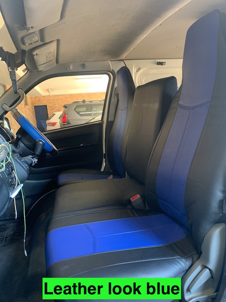 Leather Look seat covers fitted to a Mitsubishi Fuso Canter
