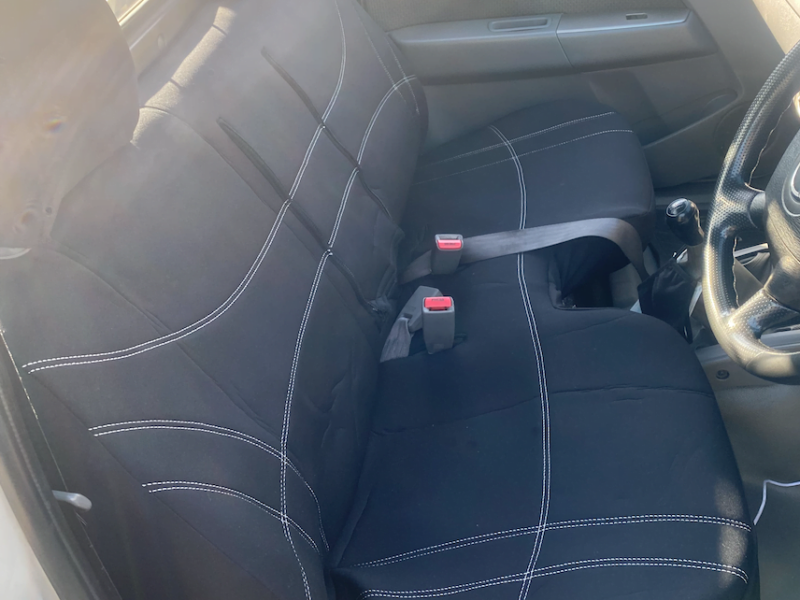 Seat covers fitted to a Holden Rodeo