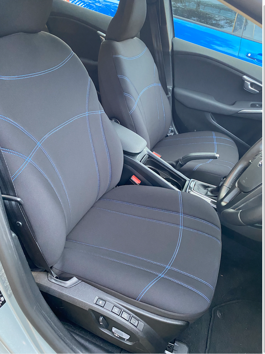 Neoprene seat covers fitted to a Holden Commodore Ute