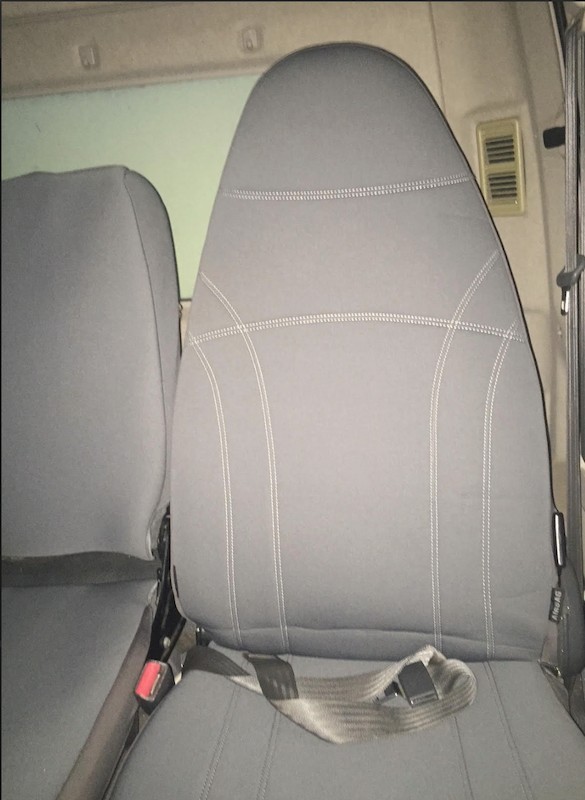 Mitsubishi Fuso Fighter Neoprene seat covers Neoprene seat covers fitted to a Mitsubishi Fuso Fighter