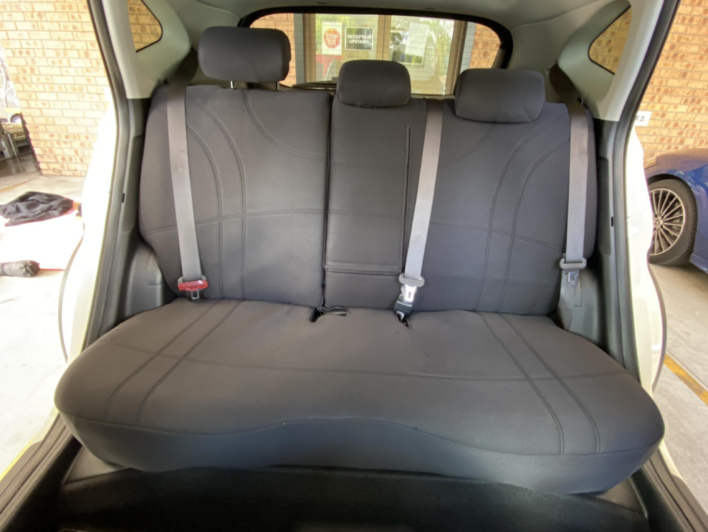 Neoprene seat covers fitted to a Kia Picanto