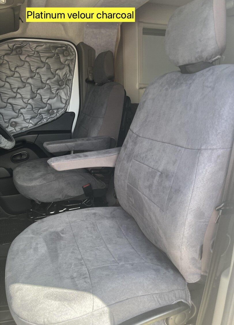Platinum Velour seat covers fitted to a Fiat Ducato