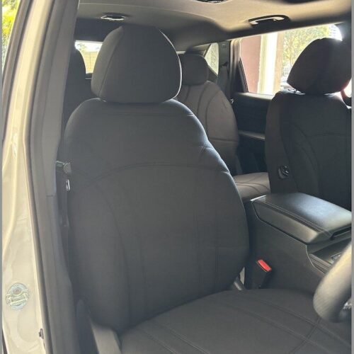 Neoprene seat covers fitted to a Ssangyong Rexton