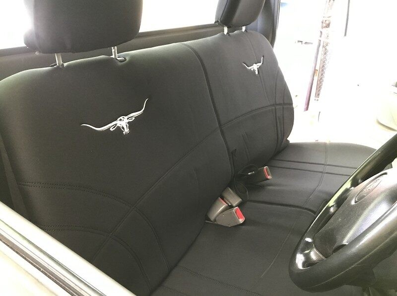 Holden Rodeo R.M. Williams Neoprene seat covers R.M. Williams Neoprene seat covers fitted to a Holden Rodeo