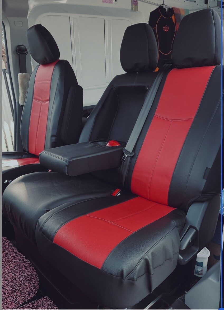 Renault Master seat covers Seat covers fitted to a Renault Master