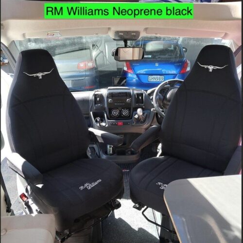 R.M. Williams Neoprene seat covers fitted to a Fiat Ducato