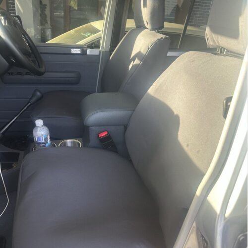 Toyota Landcruiser Ute seat covers Seat covers fitted to a Toyota Landcruiser Ute