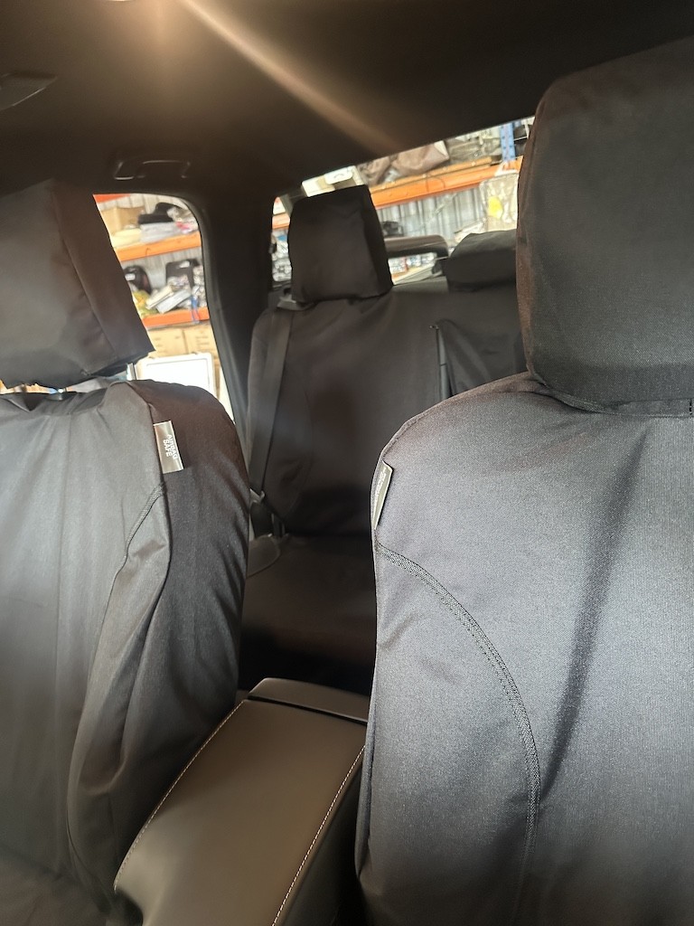 Poly Canvas seat covers fitted to a Toyota Hilux